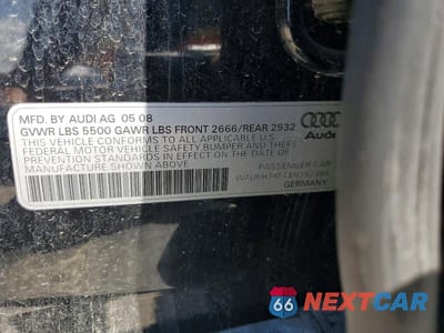 Zdjęcie 12 z 12 samochodu: 2008 AUDI A6 AVANT QUATTRO VIN:WAUKH74F48N152304 - miniatura
