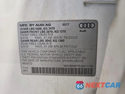 Zdjęcie 13 z 13 samochodu: 2018 AUDI Q5 PREMIUM PLUS VIN:WA1BNAFY5J2011105 - miniatura