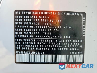 Zdjęcie 14 z 14 samochodu: 2020 VOLKSWAGEN TIGUAN SEL PREMIUM R-LINE VIN:3VV4B7AX0LM034393 - miniatura