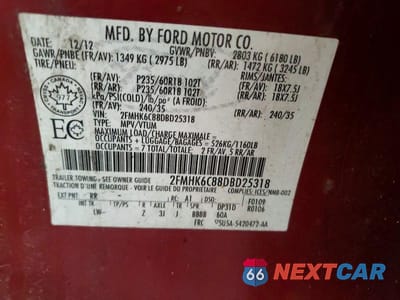 Zdjęcie 13 z 13 samochodu: 2013 FORD FLEX SEL VIN:2FMHK6C88DBD25318 - miniatura