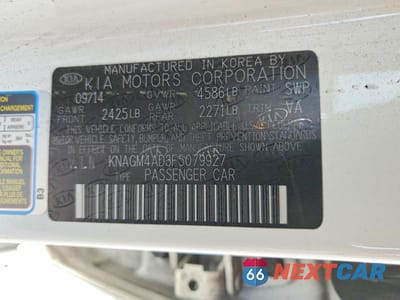 Zdjęcie 13 z 13 samochodu: 2015 KIA OPTIMA GL - MIDDLE-LOW VIN:KNAGM4AD3F5079927 - miniatura
