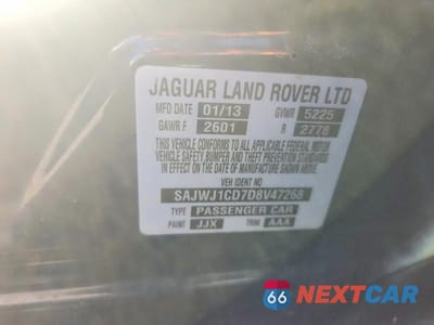 Zdjęcie 12 z 12 samochodu: 2013 JAGUAR XJ VIN:SAJWJ1CD7D8V47268 - miniatura