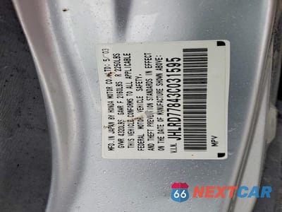 Zdjęcie 13 z 13 samochodu: 2003 HONDA CR-V EX VIN:JHLRD77843C031595 - miniatura