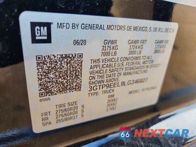 Zdjęcie 12 z 12 samochodu: 2020 GMC SIERRA K1500 AT4 VIN:3GTP9EEL9LG346827 - miniatura