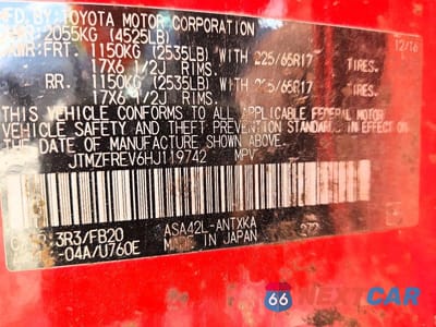 Zdjęcie 13 z 13 samochodu: 2017 TOYOTA RAV4 LE VIN:JTMZFREV6HJ119742 - miniatura
