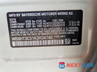 Zdjęcie 12 z 12 samochodu: 2019 BMW X1 XDRIVE28I VIN:WBXHT3C51K3H34740 - miniatura