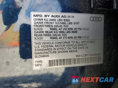 Zdjęcie 13 z 13 samochodu: 2025 AUDI Q7 PREMIUM PLUS VIN:WA1LCBF71SD004987 - miniatura