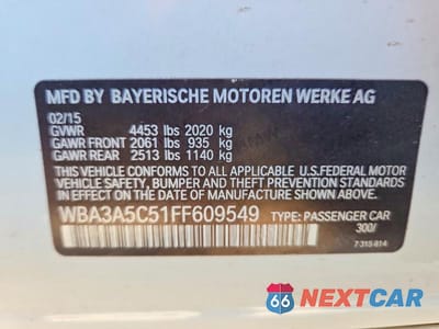 Zdjęcie 13 z 13 samochodu: 2015 BMW 328 I VIN:WBA3A5C51FF609549 - miniatura