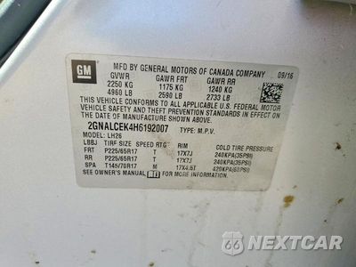 Zdjęcie 13 z 13 samochodu: 2017 CHEVROLET EQUINOX VIN:2GNALCEK4H6192007 - miniatura