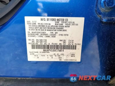 Zdjęcie 12 z 12 samochodu: 2018 FORD ECOSPORT SES VIN:MAJ6P1CL0JC176814 - miniatura