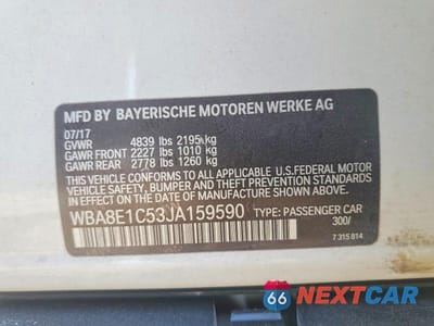 Zdjęcie 13 z 13 samochodu: 2018 BMW 330E VIN:WBA8E1C53JA159590 - miniatura