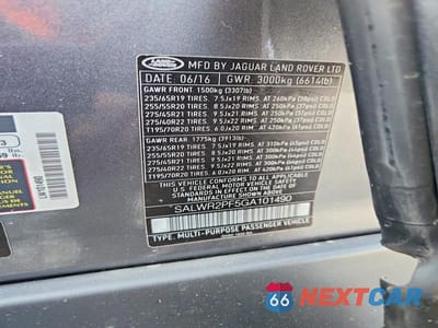 Zdjęcie 13 z 13 samochodu: 2016 LAND ROVER RANGE ROVER SPORT HSE VIN:SALWR2PF5GA101490 - miniatura