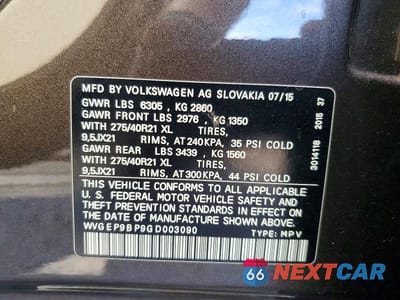 Zdjęcie 13 z 13 samochodu: 2016 VOLKSWAGEN TOUAREG TDI VIN:WVGEP9BP9GD003090 - miniatura