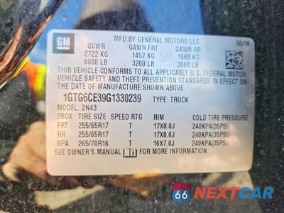 Zdjęcie 12 z 12 samochodu: 2016 GMC CANYON VIN:1GTG6CE39G1330239 - miniatura