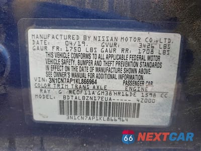 Zdjęcie 12 z 12 samochodu: 2019 NISSAN VERSA SV VIN:3N1CN7AP1KL866964 - miniatura