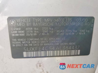 Zdjęcie 12 z 12 samochodu: 2010 BMW X5 XDRIVE30I VIN:5UXFE4C54AL384437 - miniatura