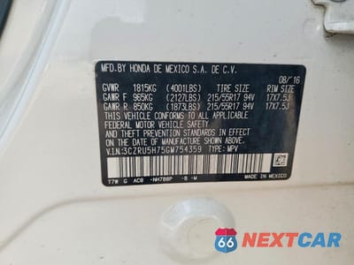 Zdjęcie 13 z 13 samochodu: 2016 HONDA HR-V EXL VIN:3CZRU5H75GM754359 - miniatura