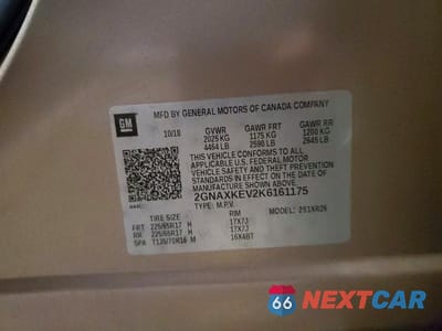 Zdjęcie 12 z 12 samochodu: 2019 CHEVROLET EQUINOX LT VIN:2GNAXKEV2K6161175 - miniatura
