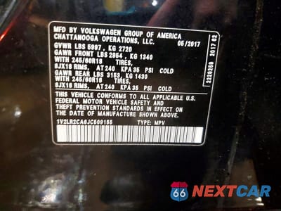 Zdjęcie 13 z 13 samochodu: 2018 VOLKSWAGEN ATLAS SE VIN:1V2LR2CA6JC509155 - miniatura