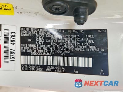 Zdjęcie 13 z 13 samochodu: 2014 TOYOTA SIENNA LE VIN:5TDKK3DCXES463020 - miniatura