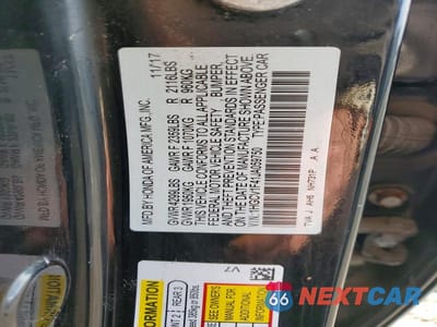 Zdjęcie 12 z 12 samochodu: 2018 HONDA ACCORD EX VIN:1HGCV1F41JA059750 - miniatura
