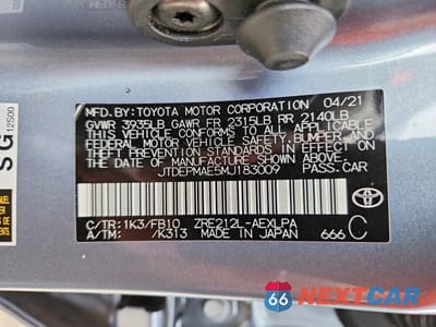 Zdjęcie 12 z 12 samochodu: 2021 TOYOTA COROLLA LE VIN:JTDEPMAE5MJ183009 - miniatura