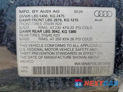 Zdjęcie 14 z 14 samochodu: 2020 AUDI Q5 PREMIUM PLUS VIN:WA1BNAFY0L2073689 - miniatura