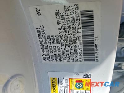 Zdjęcie 12 z 12 samochodu: 2021 HONDA ACCORD SPORT VIN:1HGCV1F37MA107148 - miniatura