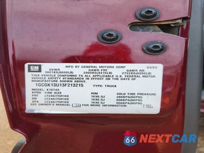 Zdjęcie 12 z 12 samochodu: 2003 CHEVROLET SILVERADO K1500 HEAVY DUTY VIN:1GCGK13U13F213215 - miniatura
