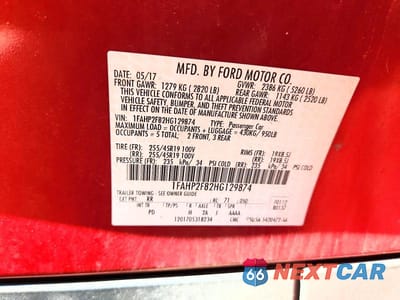 Zdjęcie 12 z 12 samochodu: 2017 FORD TAURUS LIMITED VIN:1FAHP2F82HG129874 - miniatura