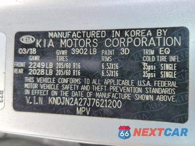 Zdjęcie 13 z 13 samochodu: 2018 KIA SOUL BASE VIN:KNDJN2A27J7621200 - miniatura