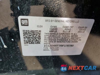 Zdjęcie 12 z 12 samochodu: 2024 CHEVROLET MALIBU LT VIN:1G1ZD5ST7RF170780 - miniatura