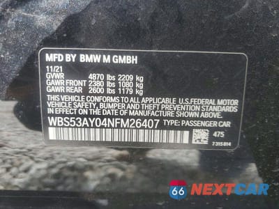 Zdjęcie 13 z 13 samochodu: 2022 BMW M3 VIN:WBS53AY04NFM26407 - miniatura