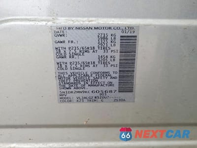 Zdjęcie 14 z 14 samochodu: 2019 NISSAN PATHFINDER SL VIN:5N1DR2MN9KC605687 - miniatura