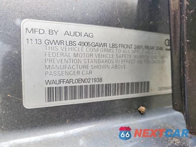 Zdjęcie 12 z 12 samochodu: 2014 AUDI A4 PREMIUM PLUS VIN:WAUFFAFL0EN021938 - miniatura