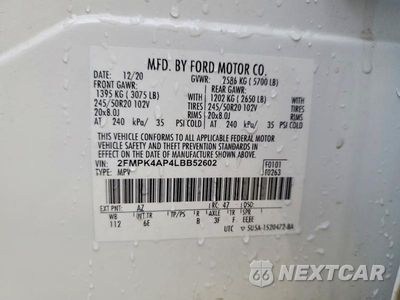 Zdjęcie 14 z 14 samochodu: 2020 FORD EDGE ST VIN:2FMPK4AP4LBB52602 - miniatura