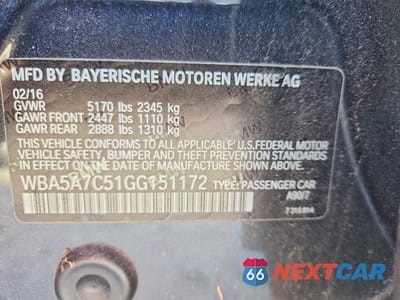 Zdjęcie 12 z 12 samochodu: 2016 BMW 528 XI VIN:WBA5A7C51GG151172 - miniatura