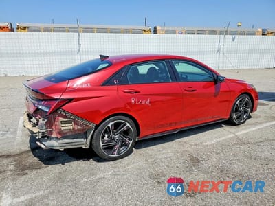 Trzecie zdjęcie samochodu z tyłu: 2021 HYUNDAI ELANTRA N LINE VIN:KMHLR4AF6MU152128 - miniatura