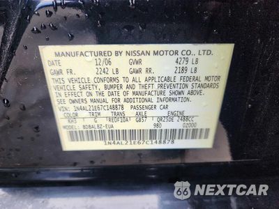 Zdjęcie 13 z 13 samochodu: 2007 NISSAN ALTIMA 2.5 VIN:1N4AL21E67C148878 - miniatura