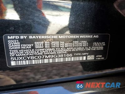 Zdjęcie 13 z 13 samochodu: 2021 BMW X6 M50I VIN:5UXCY8C07M9G38166 - miniatura
