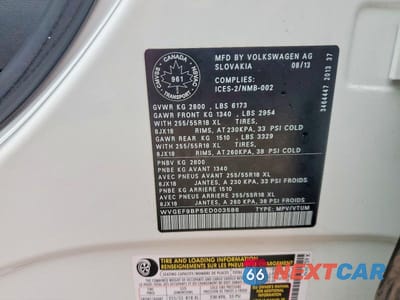 Zdjęcie 13 z 13 samochodu: 2014 VOLKSWAGEN TOUAREG V6 VIN:WVGEF9BP5ED003586 - miniatura