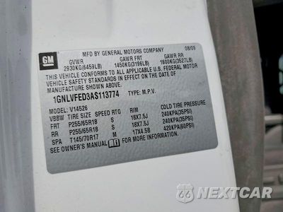 Zdjęcie 13 z 13 samochodu: 2010 CHEVROLET TRAVERSE LT VIN:1GNLVFED3AS113774 - miniatura