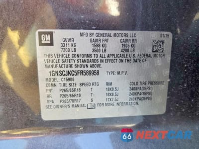 Zdjęcie 14 z 14 samochodu: 2015 CHEVROLET SUBURBAN C1500 LT VIN:1GNSCJKC5FR589958 - miniatura