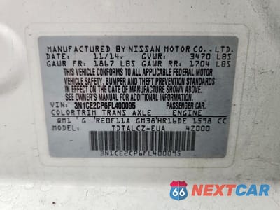 Zdjęcie 12 z 12 samochodu: 2015 NISSAN VERSA NOTE S PLUS VIN:3N1CE2CP6FL400095 - miniatura