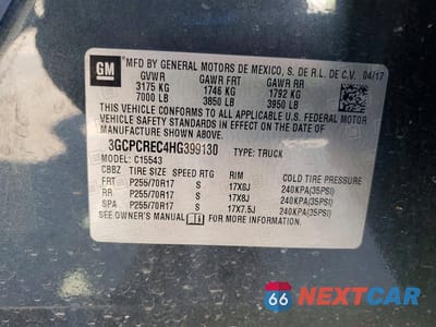 Zdjęcie 12 z 12 samochodu: 2017 CHEV SILVERADO VIN:3GCPCREC4HG399130 - miniatura