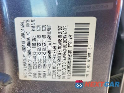 Zdjęcie 13 z 13 samochodu: 2016 HONDA CR-V SE VIN:2HKRM3H4XGH531871 - miniatura