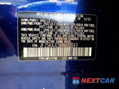 Zdjęcie 13 z 13 samochodu: 2023 SUBARU FORESTER SPORT VIN:JF2SKAJC5PH432243 - miniatura