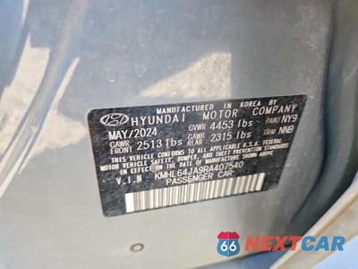 Zdjęcie 12 z 12 samochodu: 2024 HYUNDAI SONATA SEL VIN:KMHL64JA9RA407540 - miniatura