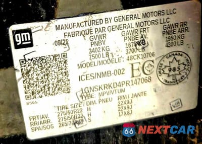 Zdjęcie 10 z 11 samochodu: 2023 CHEVROLET TAHOE K1500 RST VIN:1GNSKRKD4PR147068 - miniatura