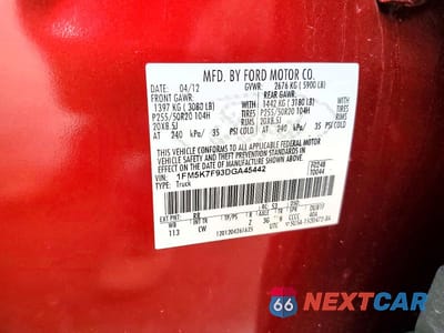 Zdjęcie 13 z 13 samochodu: 2013 FORD EXPLORER LIMITED VIN:1FM5K7F93DGA45442 - miniatura